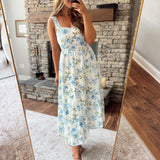Blue Petal & Vine Midi Dress