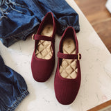Burgundy Brita Knit Flat