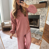Dark Red & Tan Soft Motion Top
