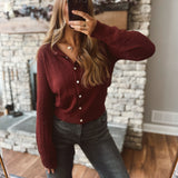 Maroon Darcy Cable Knit Cardigan