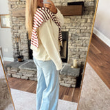 Cream & Red Samira Cardigan