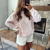 Soft Pink Bethel Oversized Sweatshirt