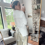 Lainey Off White Tie Back Button Down