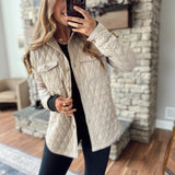 Stone Cold Taupe Quilted Shacket