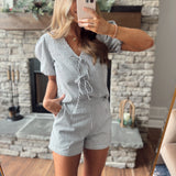 Marina Stripes Black Tailored Shorts