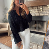 Black Textured & Timeless Sweater