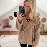 Taupe Teddy Coat IN STORE