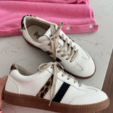 White Leopard Heads Up Sneakers