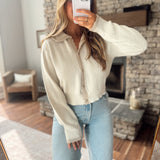 Ivory Contrast Scallop Edge Cardigan