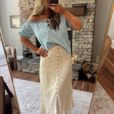 Mellow Yellow Front Slit Maxi Skirt