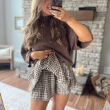 Chocolate Harvest Kiss Mini Skort