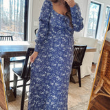 Haylie Navy Floral Smocked Maxi