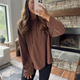 Chestnut Oversized Hooded Long Sleeve