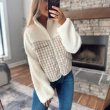 Cream Neutral Grounds Fleece Jacket