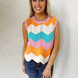 Staycation Pink Combo Sweater Tank