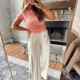 Melon Mini Waffle Knit Top