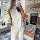 Quinn Oat Pintuck A Line Tank