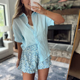 Sky Theory Button Up Gauze Top