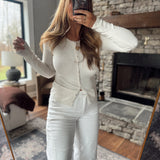 Oatmeal Buttoned & Cozy Top