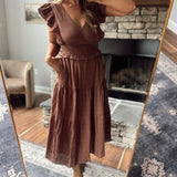 Harvest Plaid Ruffle Midi Dress