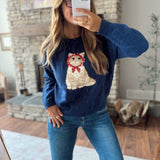 Navy Purrfectly Cozy Sweater