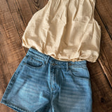 Side Step Denim Shorts