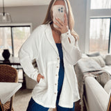 Alexis Off White Oversized Gauze Button-Up