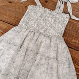 Blue Dancing Petals Midi Dress