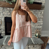 POL Pretty Pink Babydoll Tank Top