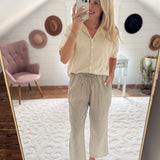 Natural & Olive Mini Plaid Pants