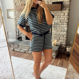 Navy & Green Mireya Top