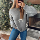 Gray Adorned in Bows Sweater