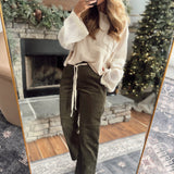 Olive Cordelia Tie Waist Pants