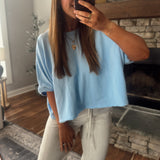 Sky Oversized Crop Top