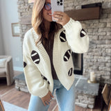 Cream Gameday Football Cardigan
