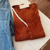 Camel Laidback Snap Henley Long Sleeve