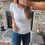 White Ribbed & Ready Tee