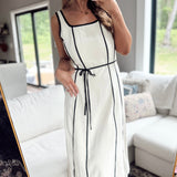 Serena Square Neck Contrast Midi