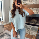Light Blue Cedarvale Knit Top