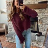 Dark Cherry Relaxed Rhythm Sweater