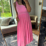Pink Scoop & Sway Pleated Midi