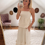 Latte Caught Your Eye Tank and Midi Skirt Set