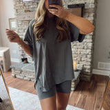 Liv Charcoal Relaxed Top & Shorts Set