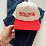 Professional Sh*t Talker Red/Tan Vintage Trucker Hat