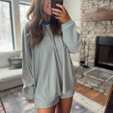 Blue Stripe Chaya Ribbed Oversized Top