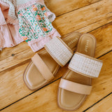 Tan Point Woven Raffia Sandal