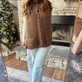Brown Hearthside Oversized Sleeveless Sweater