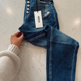 Mica Lafite Super HR Mom Button-Fly Denim