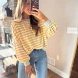 Yellow & Mint Striped Vail Top
