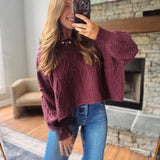 Burgundy Knotted Comfort Sweater